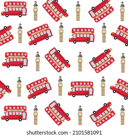 red london city bus pattern vector images background