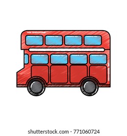 red london double decker bus public transport vector illustration
