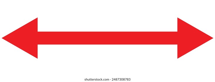 Red Long arrow to the both side. Red arrow isolated on white background eps 10