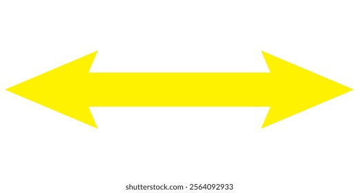 Red Long arrow to the both side. Red arrow isolated on white background 