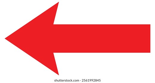 Red long arrow icon. Long arrow icon.