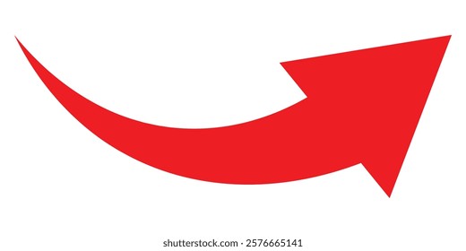 Red long arrow icon in flat style. Long arrow icon pointing right. Simple and bold red long arrow icon for various directional graphics. Vector illustration. EPS 10
