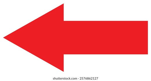 Red Long Arrow Icon. Flat Red Long Arrow Icon Perfect for Web, UI, and Infographic Designs.