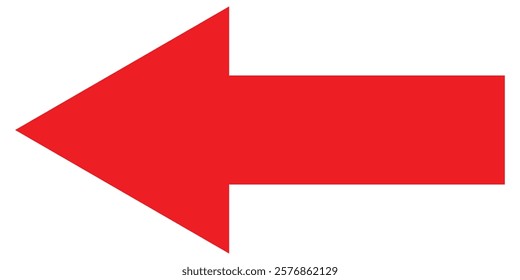 Red Long Arrow Icon. Flat Red Long Arrow Icon Perfect for Web, UI, and Infographic Designs.