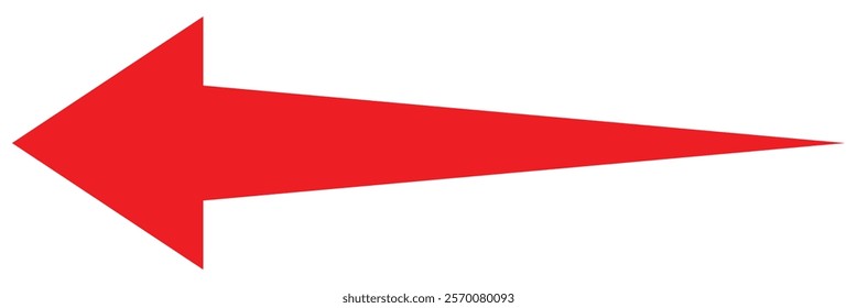 Red long arrow. Red long arrow icon for navigation, presentations, and infographics. Long red arrow icon in flat style illustration.