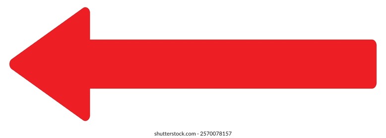 Red long arrow icon on white background. Red long arrow icon in flat style. Straight long arrow vector design.