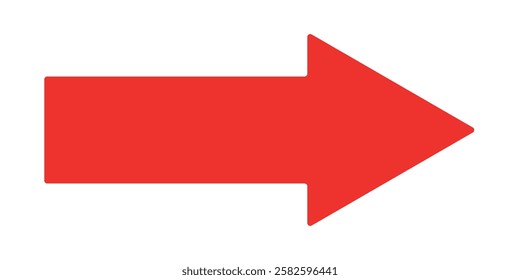 Red long arrow icon . Long arrow vector, icon. Red horizontal arrow. Straight long arrow vector icon vector illustratrion