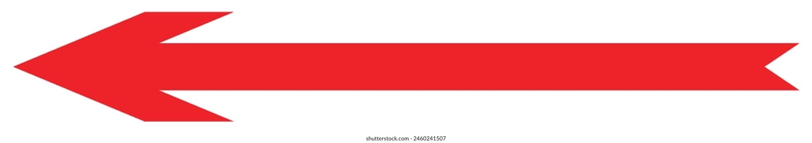 Red Long arrow to the left. Red arrow isolated on white background