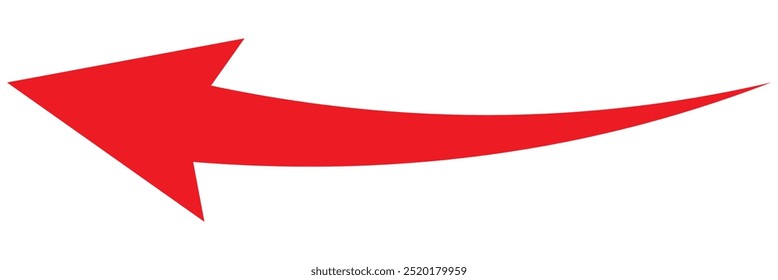 Red Long arrow to the left. Red arrow isolated on white background eps 10