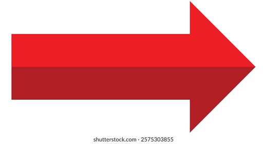 Red long arrow pointing to the right. Red outline long arrow vector. Flat style Arrow symbol. Red long arrow icon vector. right Red set icon in flat. Design eps 10