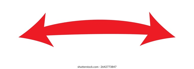 Seta longa vermelha apontando para a direita. Ícone de seta longa e reta, linha grossa e fina, Cursor vermelho, elemento horizontal, ponteiro grosso vetor ícone de seta longa. Ícone de seta em negrito. Design - eps 10