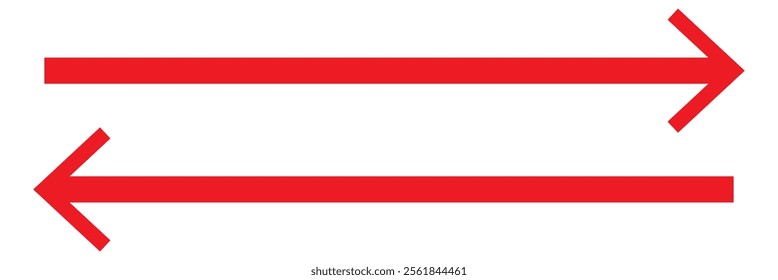 Red Long arrow to the right . vector, isolated. Red arrow isolated on white background eps 1