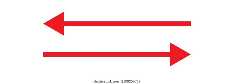red Long arrows icon set. Vector set of trendy long arrows in flat style. Replaceable vector design.red double arrow logo concept. red Set of double arrow icon