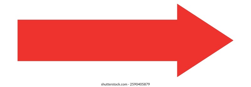 Red long arrows icon set. Vector set of trendy long arrows 
Replaceable vector design.Simple Red Arrow Right Direction. Straight long arrow vector icon.