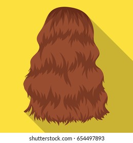 Red long back.Back hairstyle single icon in flat style vector symbol stock illustration web.