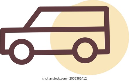 Red long car, illustration, vector, on a white background.