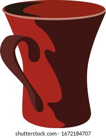 Red long cup, illustration, vector on white background.