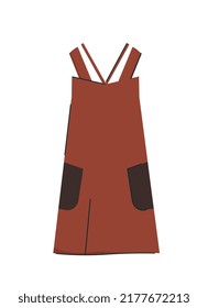 Red long dress. Stylish clothing for parties and entertainment events. Womens fashion and style, trendy things. Summer season. Product card for online clothing store. Cartoon flat vector illustration