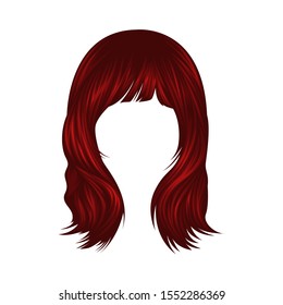 Red long forelock, Women’s long hairstyle