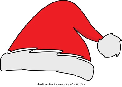 Red Long Haired Christmas Hat Headwear, Hat Clipart, Cosplay