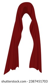 Red long scarf. vector illustration