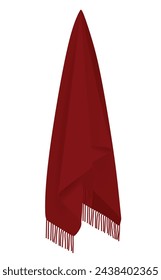 Red  long scarf. vector illustration