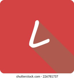 Red Long Shadow Icon of the Letter L