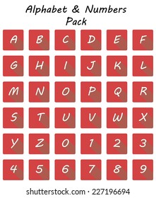 Red Long Shadow Icon Pack