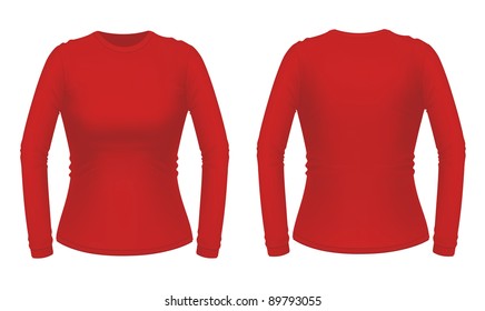 Red Long Sleeve Female Shirt