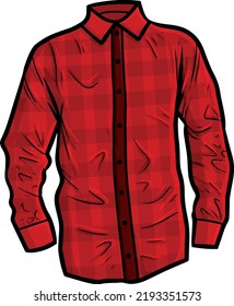 Red Long Sleeve Formal Shirt Cartoon Stock Vector (Royalty Free ...