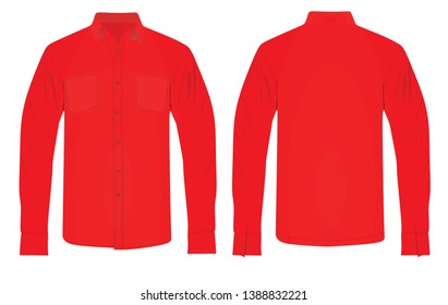 Red long sleeve shirt. vector illustration