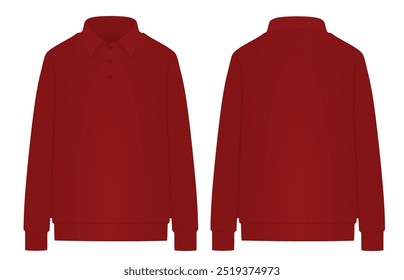 Red  long sleeve t shirt. vector illustration