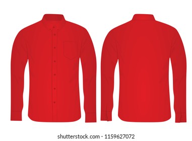 Red long sleeved shirt. vector illustration