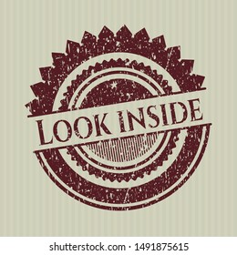 Red Look inside distress rubber grunge seal