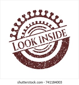 Red Look inside distress rubber grunge stamp