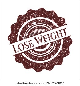 Red Lose Weight rubber grunge texture seal