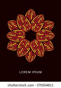 Red Lotus abstract construction, flower concept, design graphic vector.