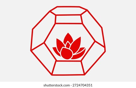 rote Lotusblume auf weißem Hintergrund