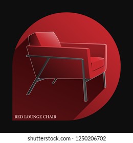Red Lounge Chair , Illustration Vector