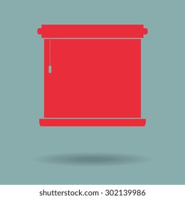 Red Louvers rolls sign icon. Window blinds or jalousie symbol