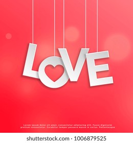 Red love background card design