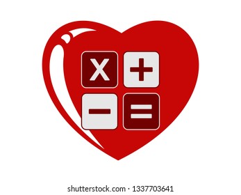 the red love calculator icon for solve your mathematics problem
