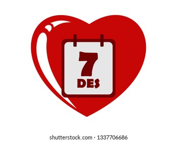 the red love calendar icon for see the date or make reminder