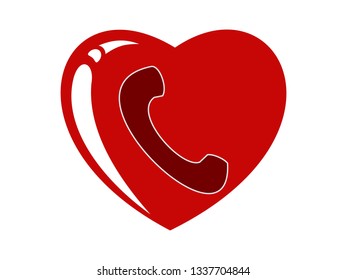 the red love call icon for see the call log or call your friends