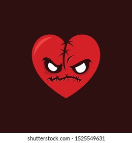 Red Love Emoticon Vector Logo Design