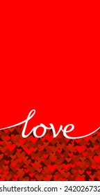 Red love greeting card with hearts