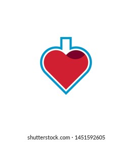 Red Love Healthcare Medical Logo Isolated