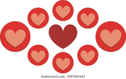 Amor rojo y Vector de forma oído