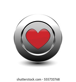 red love heart button