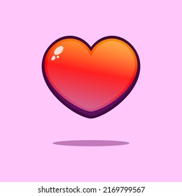 Red love heart icon symbol